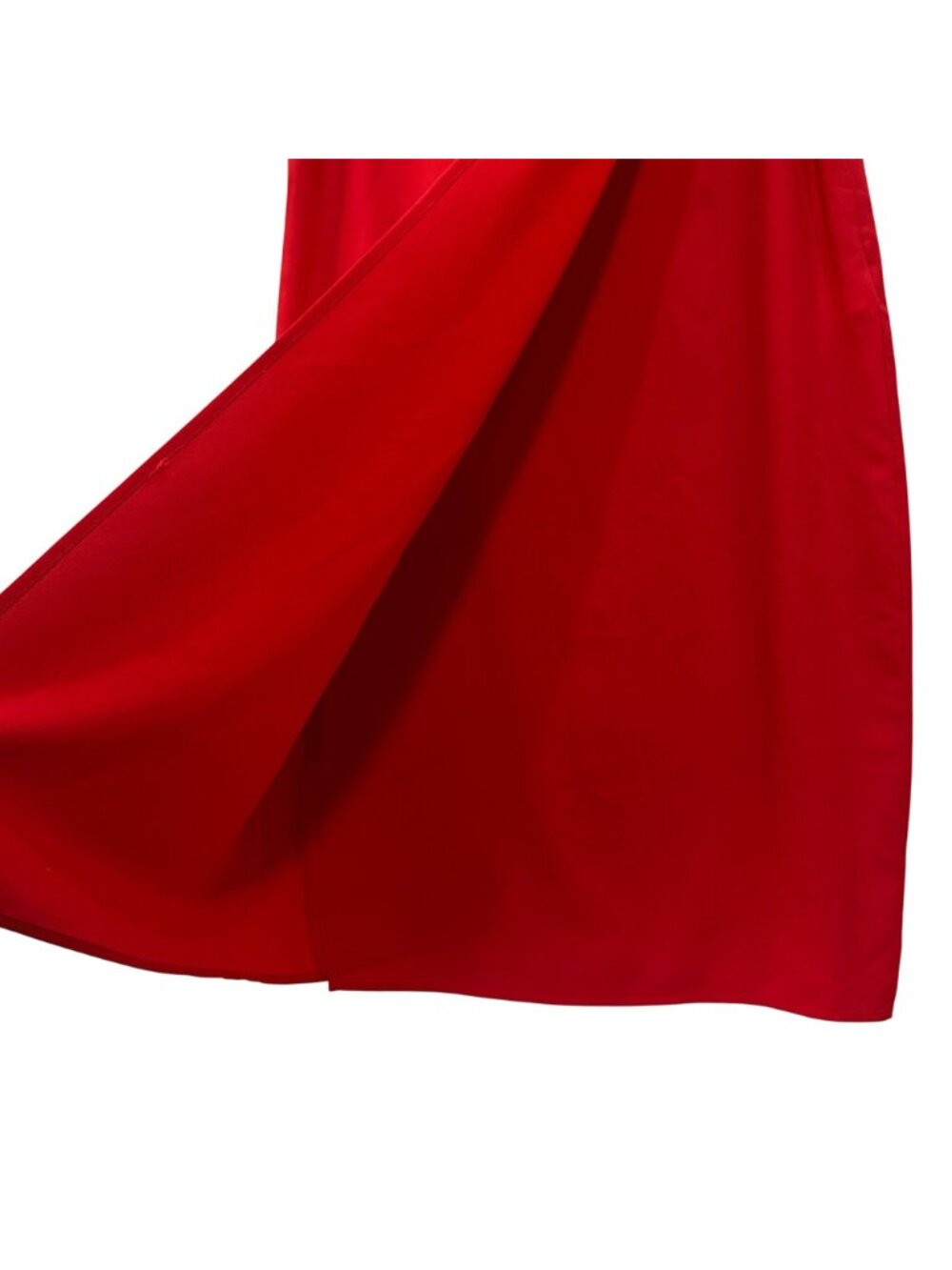 APESI Silk Sleeveless Dress Wrap Front Size 38 - XS- Midi Red Minimalist Quiet L - Picture 3 of 9